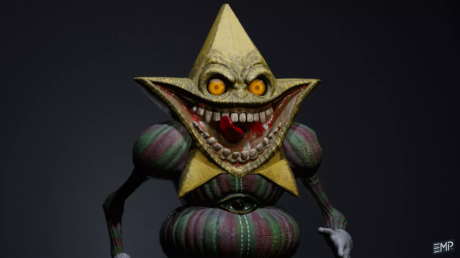 Scary Animatronic game character for Horror games Low-poly 3D model_9