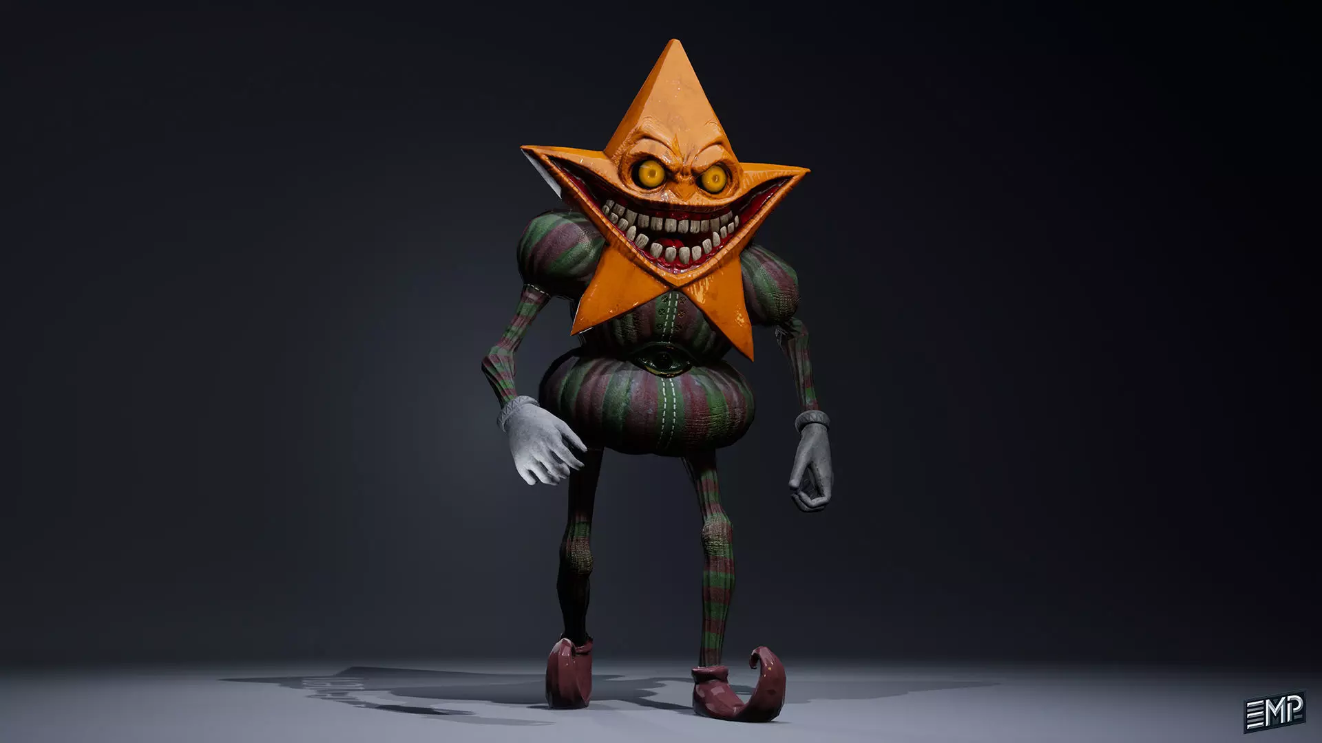 Scary Animatronic game character for Horror games Low-poly 3D model_6