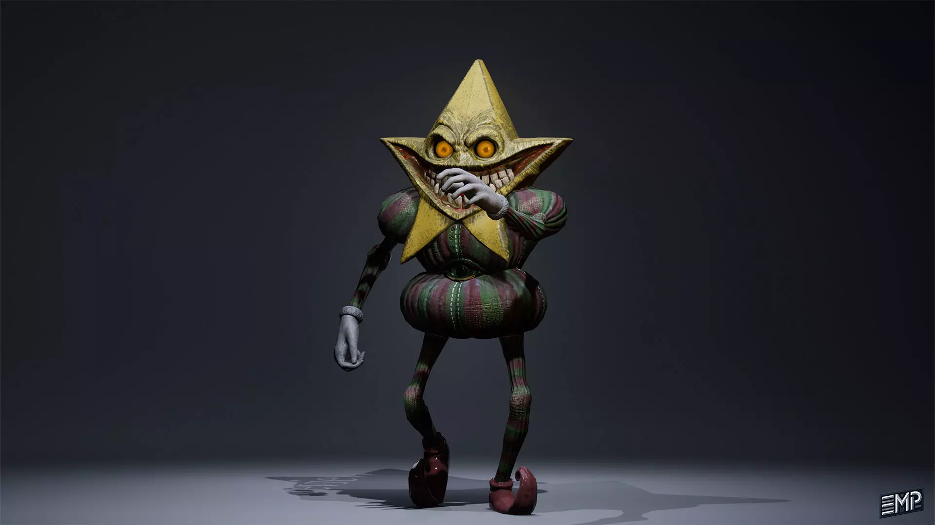 Scary Animatronic game character for Horror games Low-poly 3D model_4