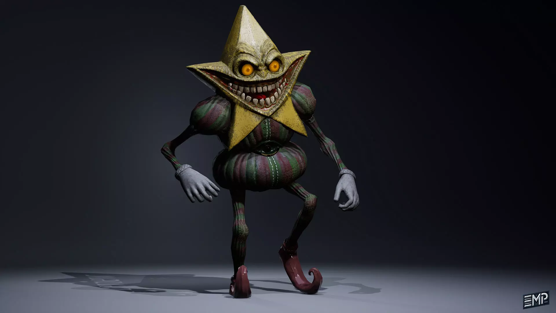 Scary Animatronic game character for Horror games Low-poly 3D model_7
