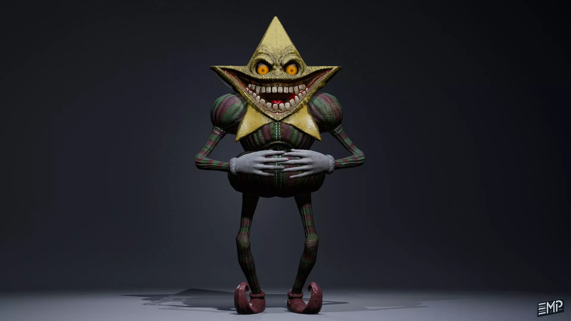 Scary Animatronic game character for Horror games Low-poly 3D model_8