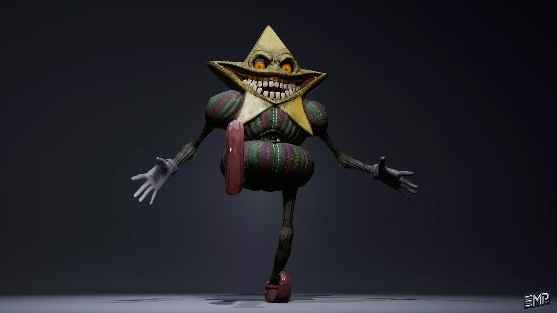 Scary Animatronic game character for Horror games Low-poly 3D model_11