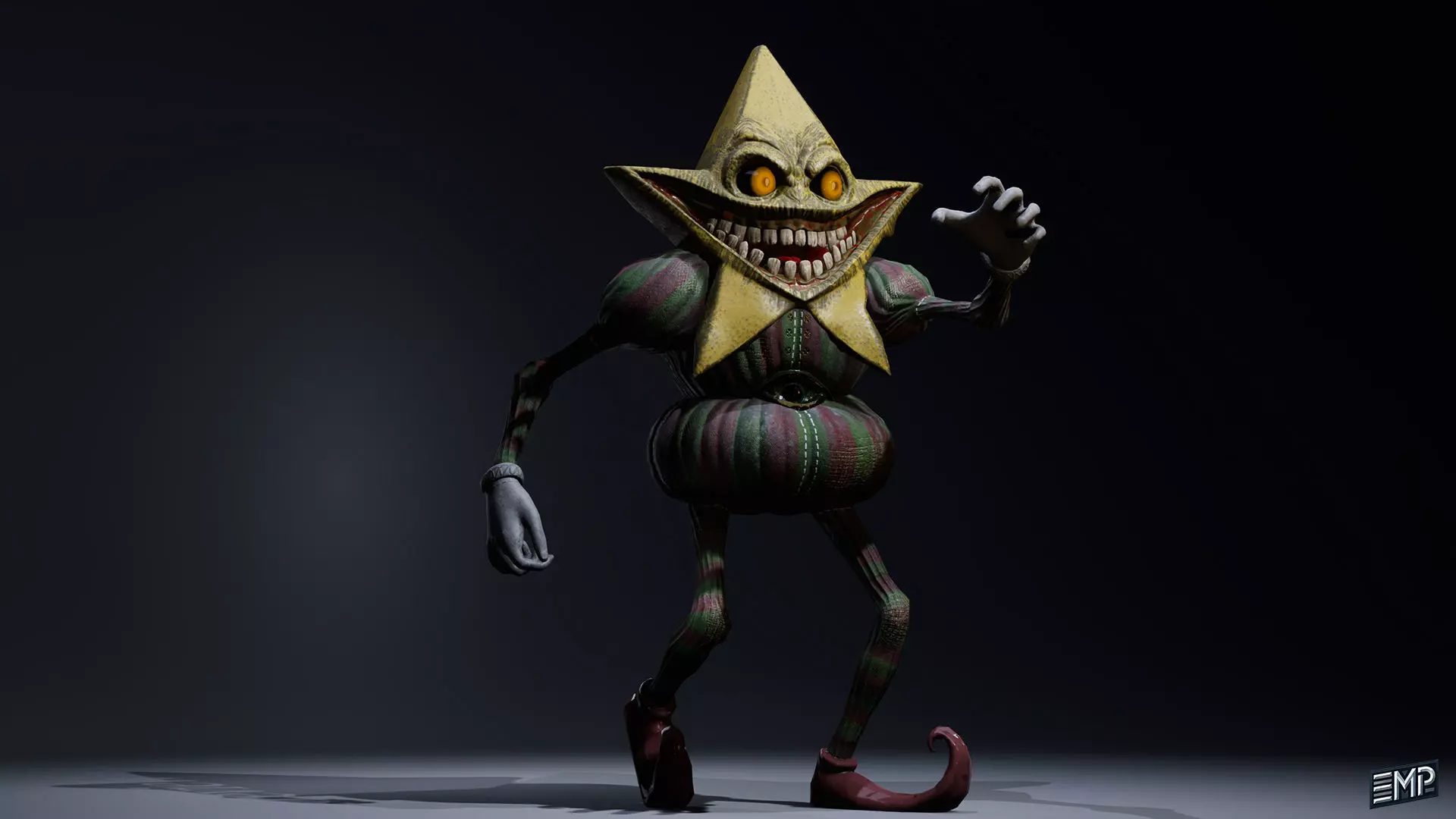 Scary Animatronic game character for Horror games Low-poly 3D model_3