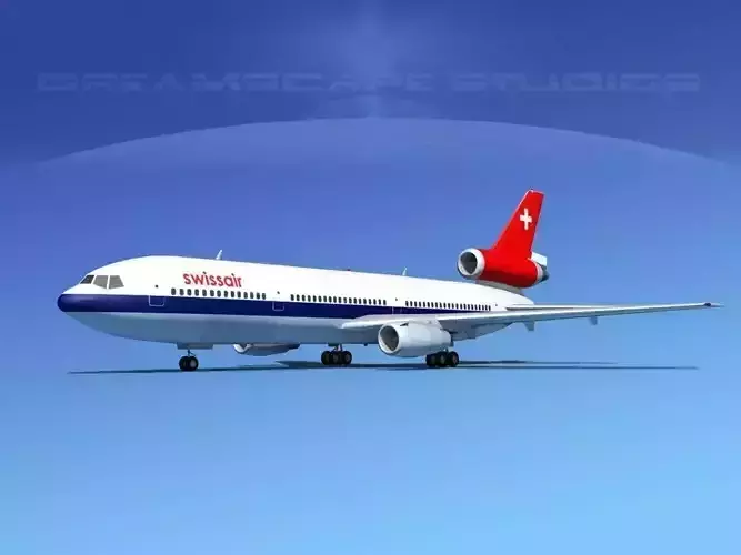Douglas DC-10 Swissair 3D model