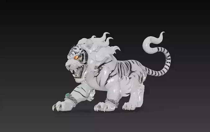 White Tiger Guardian - Mythic Spirit Beast 3D Model