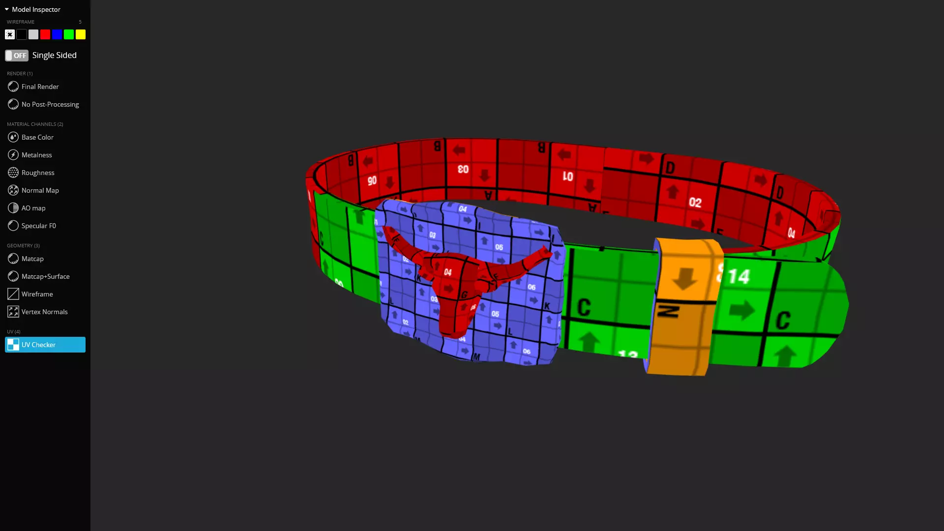 Western Leather Belt with Longhorn Buckle Game-Ready 3D Model Low-poly 3D model_15