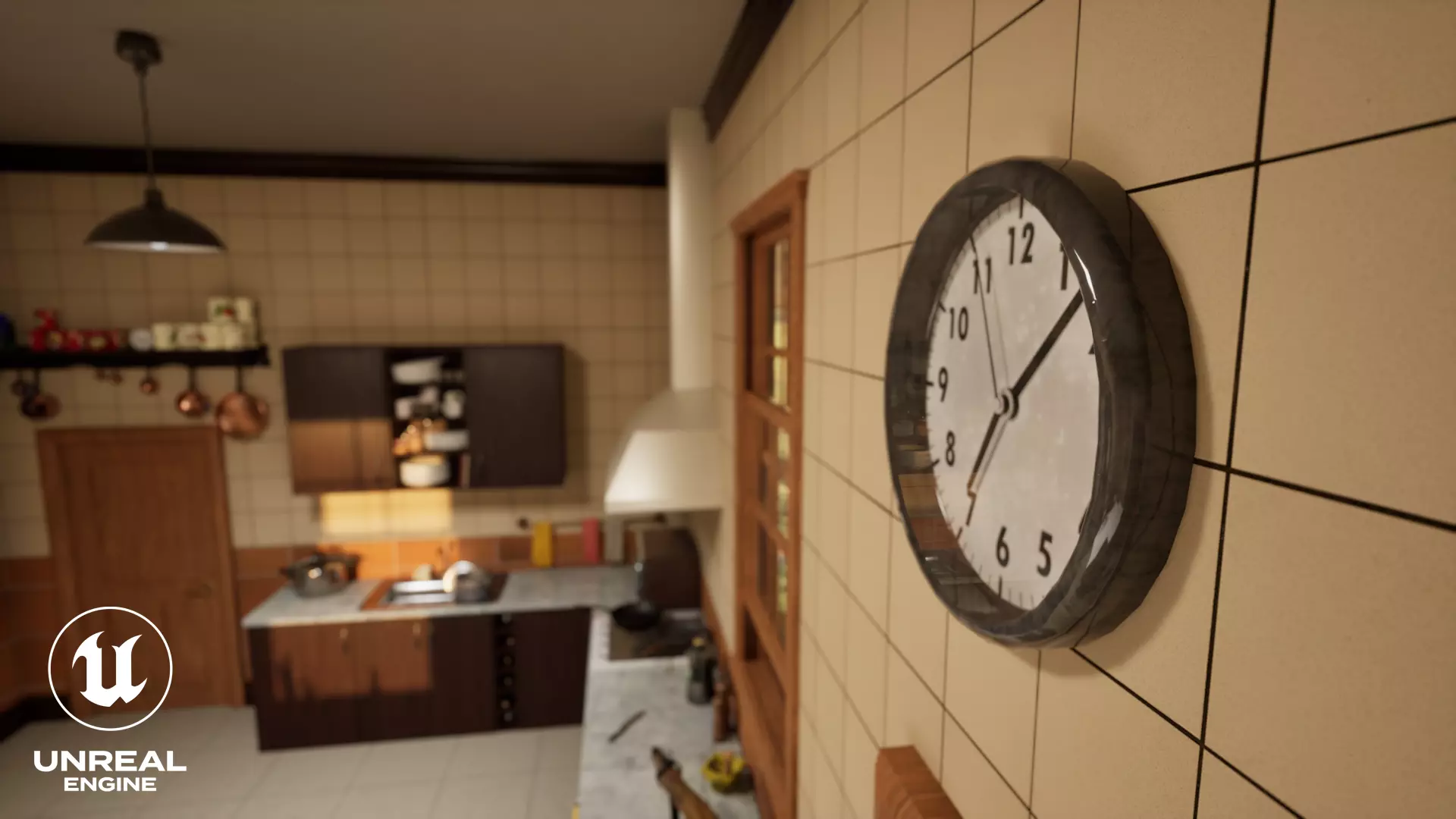 Wall Clock Low-poly 3D model_12
