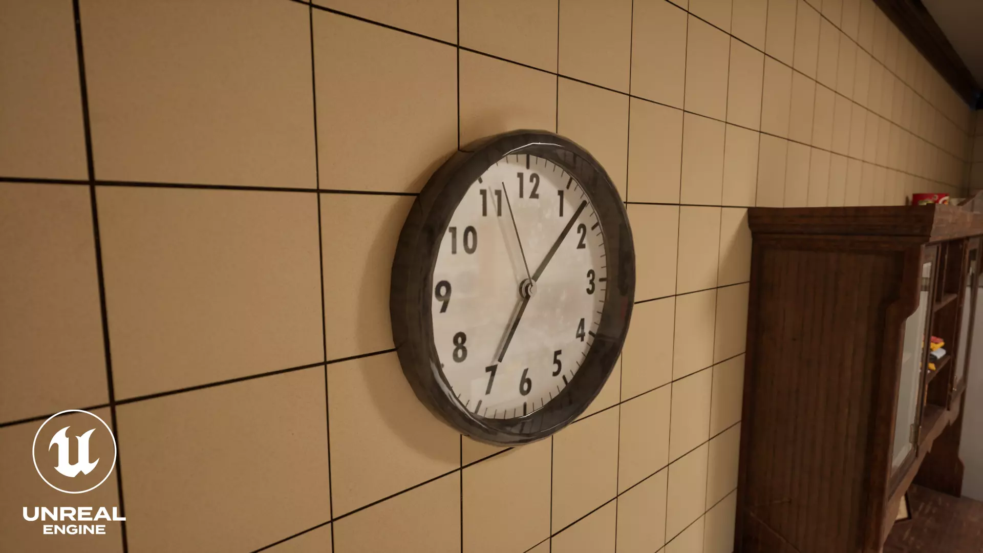 Wall Clock Low-poly 3D model_8