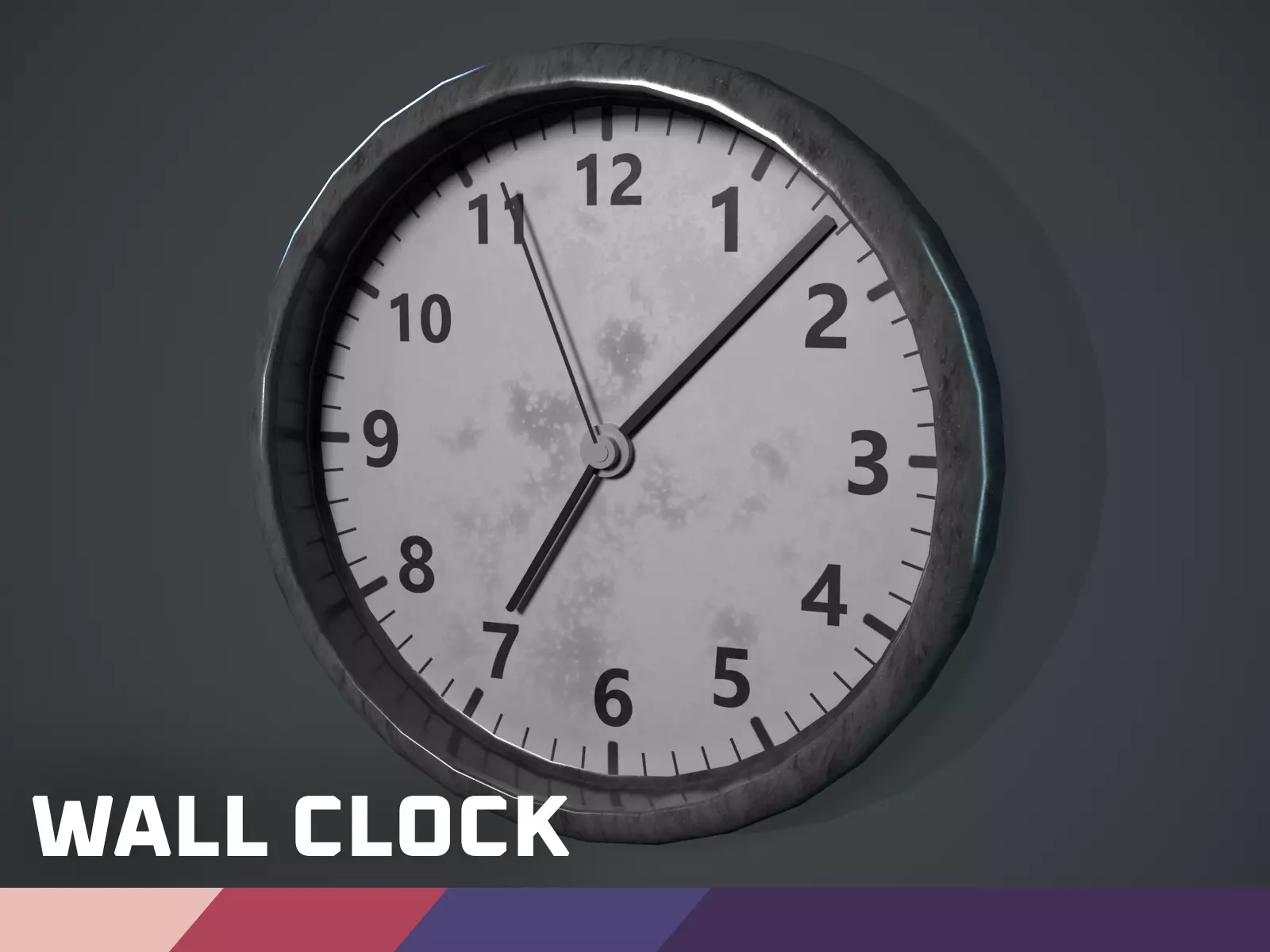 Wall Clock Low-poly 3D model_0