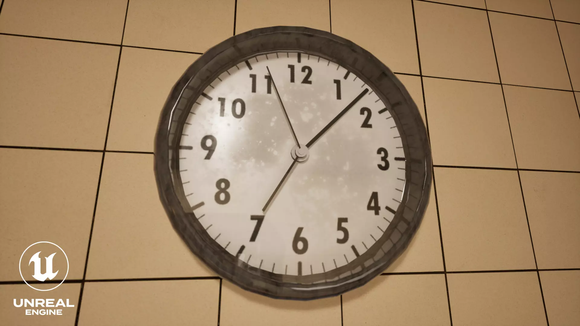 Wall Clock Low-poly 3D model_9