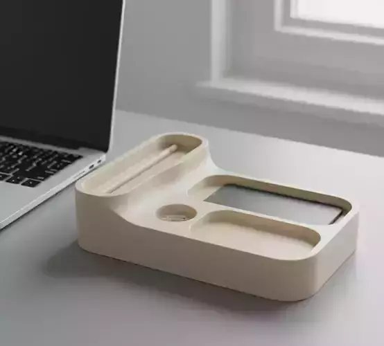 Minimalist Desk Organizer for smartphone pens and clips