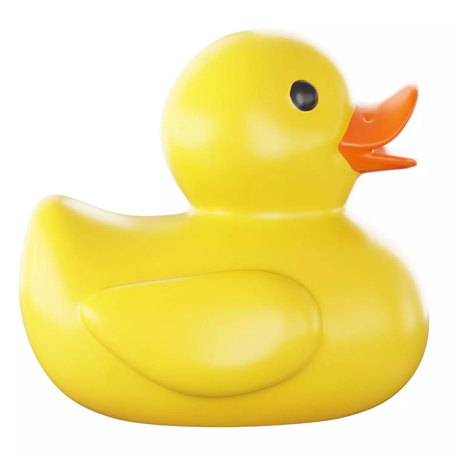 Plastic toy yellow duckling 3D model_1