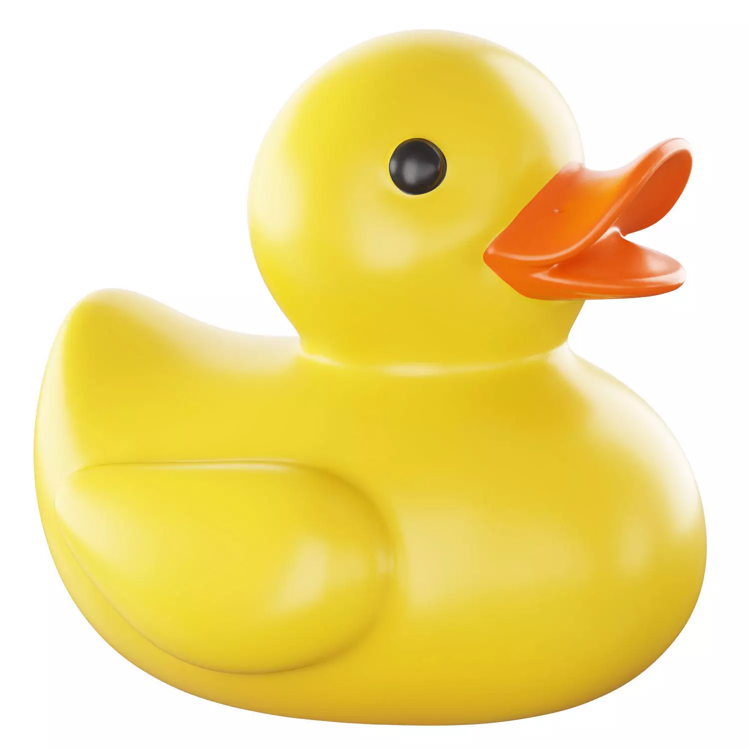 Plastic toy yellow duckling 3D model_0