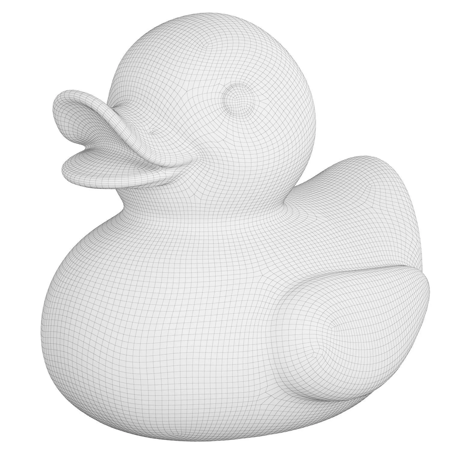 Plastic toy yellow duckling 3D model_6
