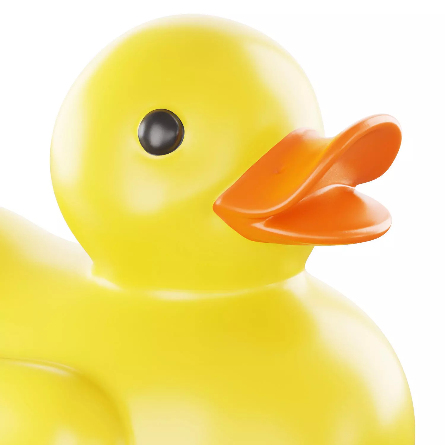 Plastic toy yellow duckling 3D model_2