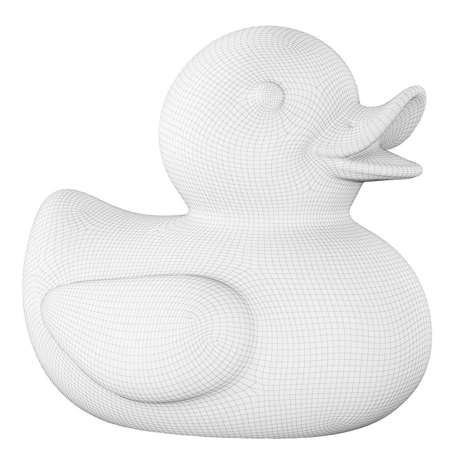 Plastic toy yellow duckling 3D model_5
