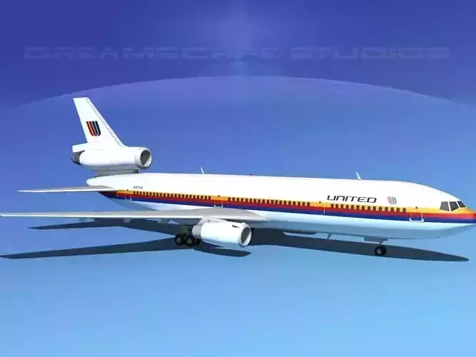 Douglas DC-10 United 1 3D model