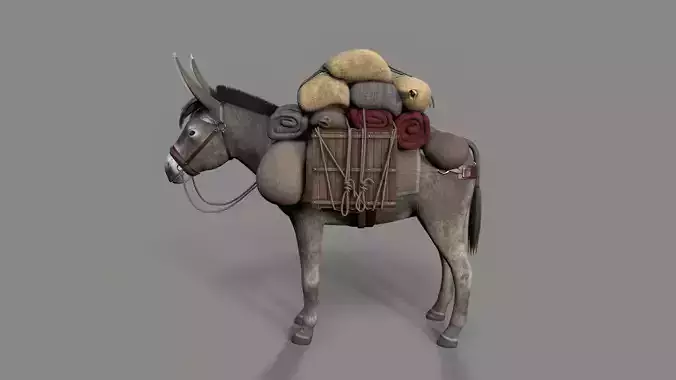 donkey Low-poly 3D model