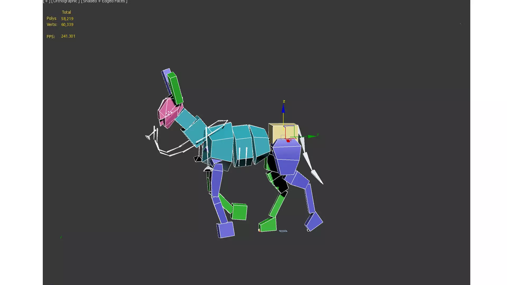 donkey Low-poly 3D model_12