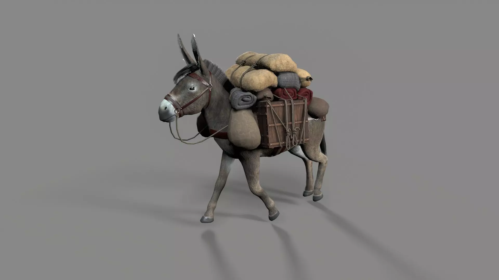 donkey Low-poly 3D model_9