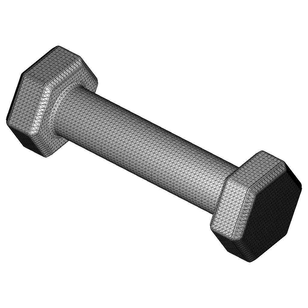 Plastic Hexagonal Dumbbell 3D model_3