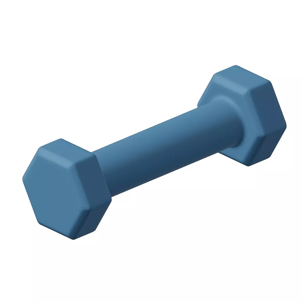 Plastic Hexagonal Dumbbell 3D model_1