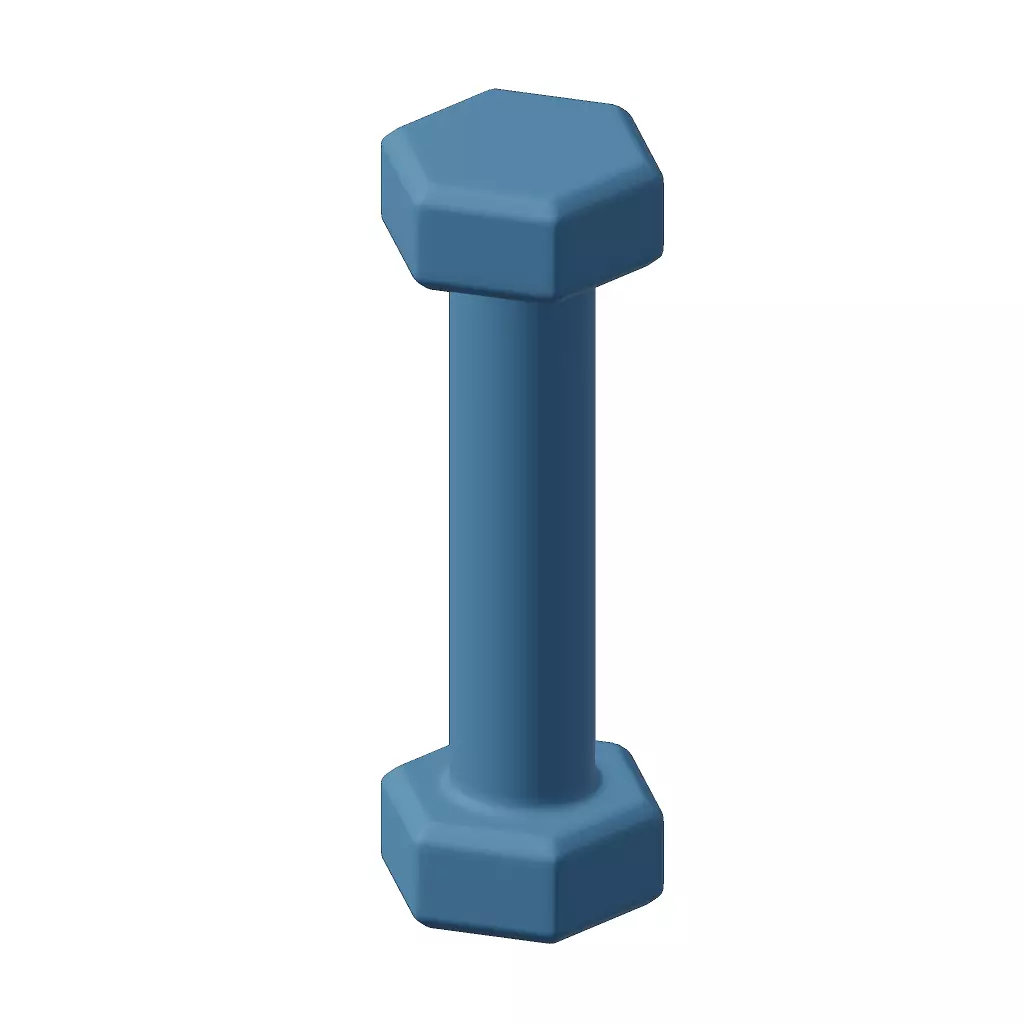 Plastic Hexagonal Dumbbell 3D model_2