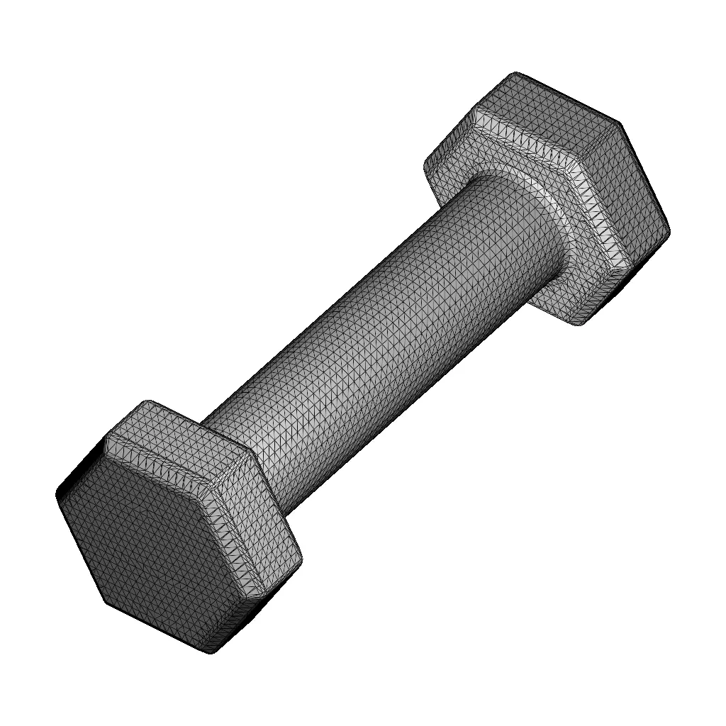 Plastic Hexagonal Dumbbell 3D model_4