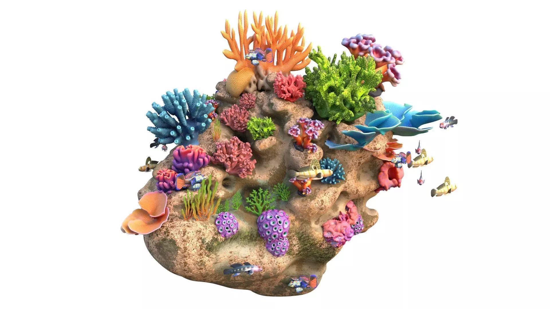 Coral Reef Rock 1 Low-poly 3D model