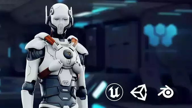 CYBORGTOPIA B-17  Rigged for Unreal Engine - Unity - MIXAMO