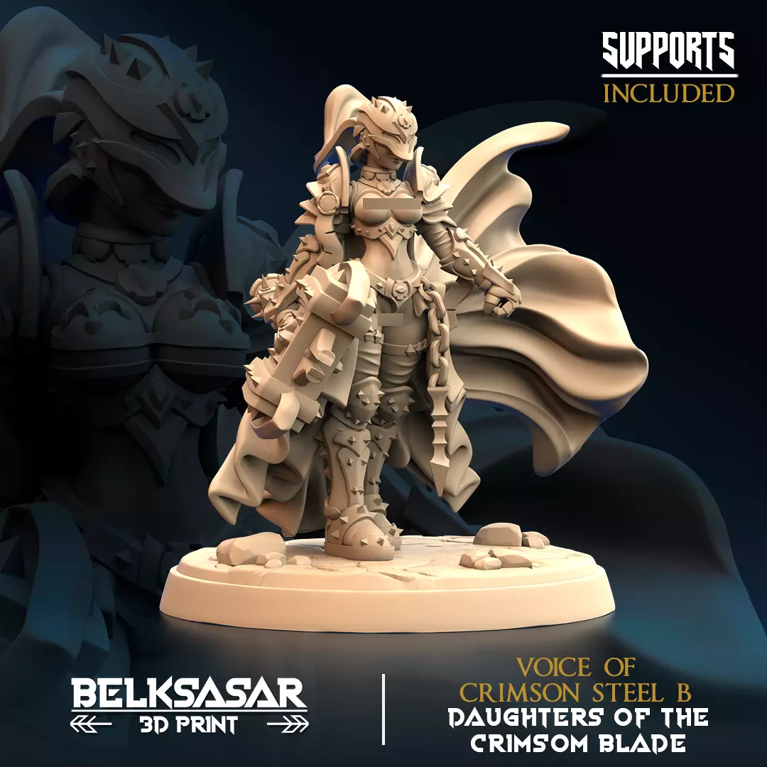 Paladin Voice of Crimson Steel B Nude 3D print model
