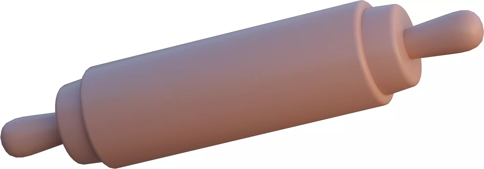 Low Poly Rolling Pin 3D model_1