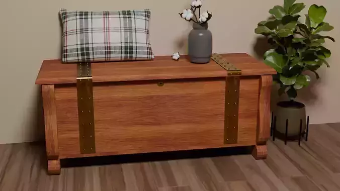 Antique Cedar Chest with Brass Accents