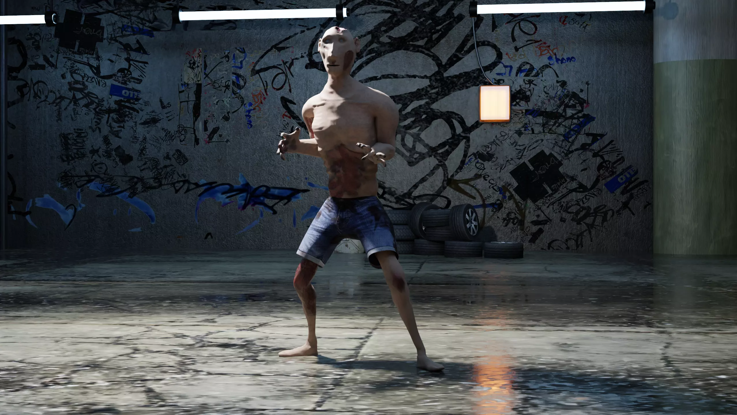 Realistic Zombie Game Ready And Animated 3D Model Low-poly 3D model_9