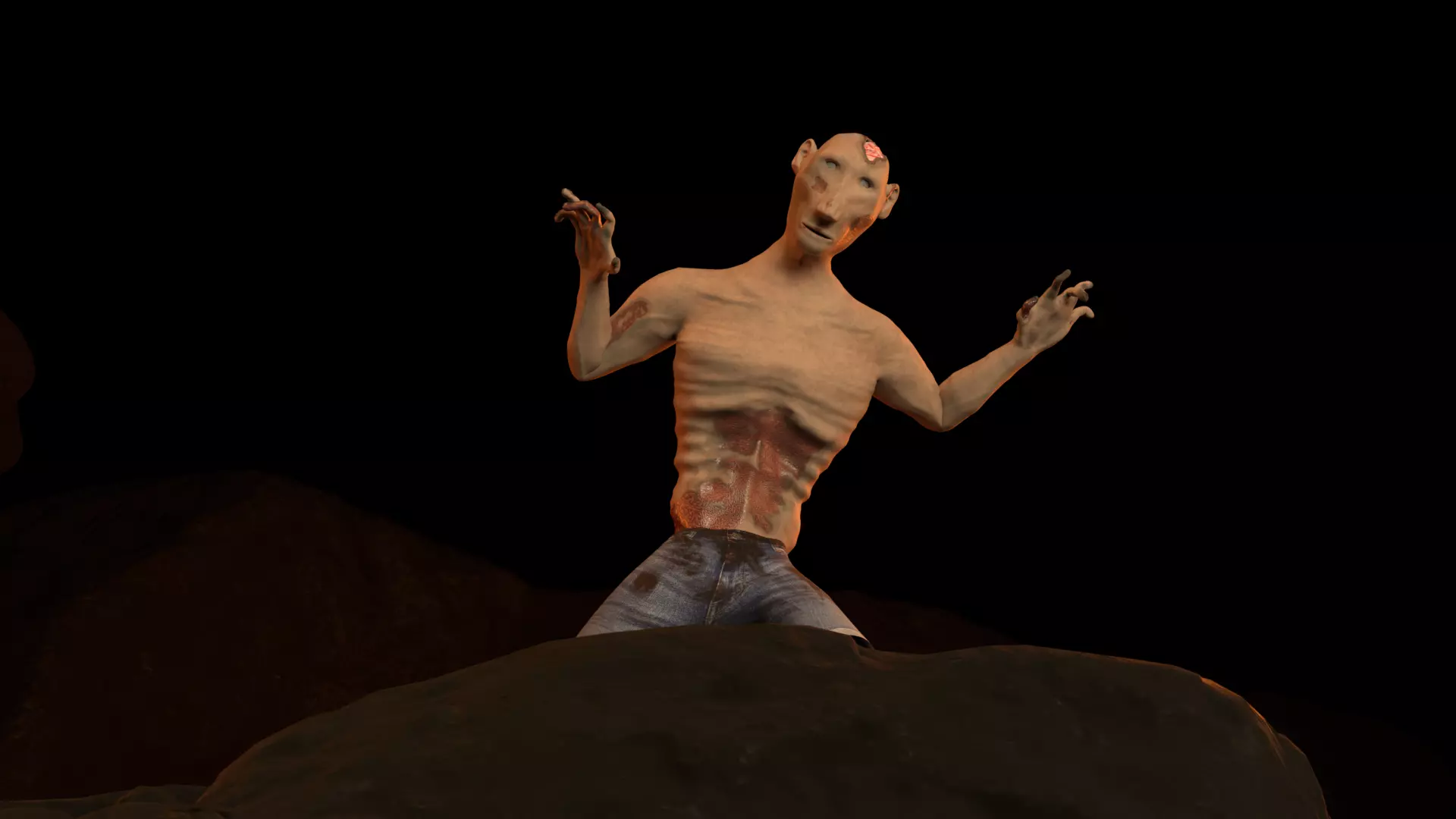 Realistic Zombie Game Ready And Animated 3D Model Low-poly 3D model_11