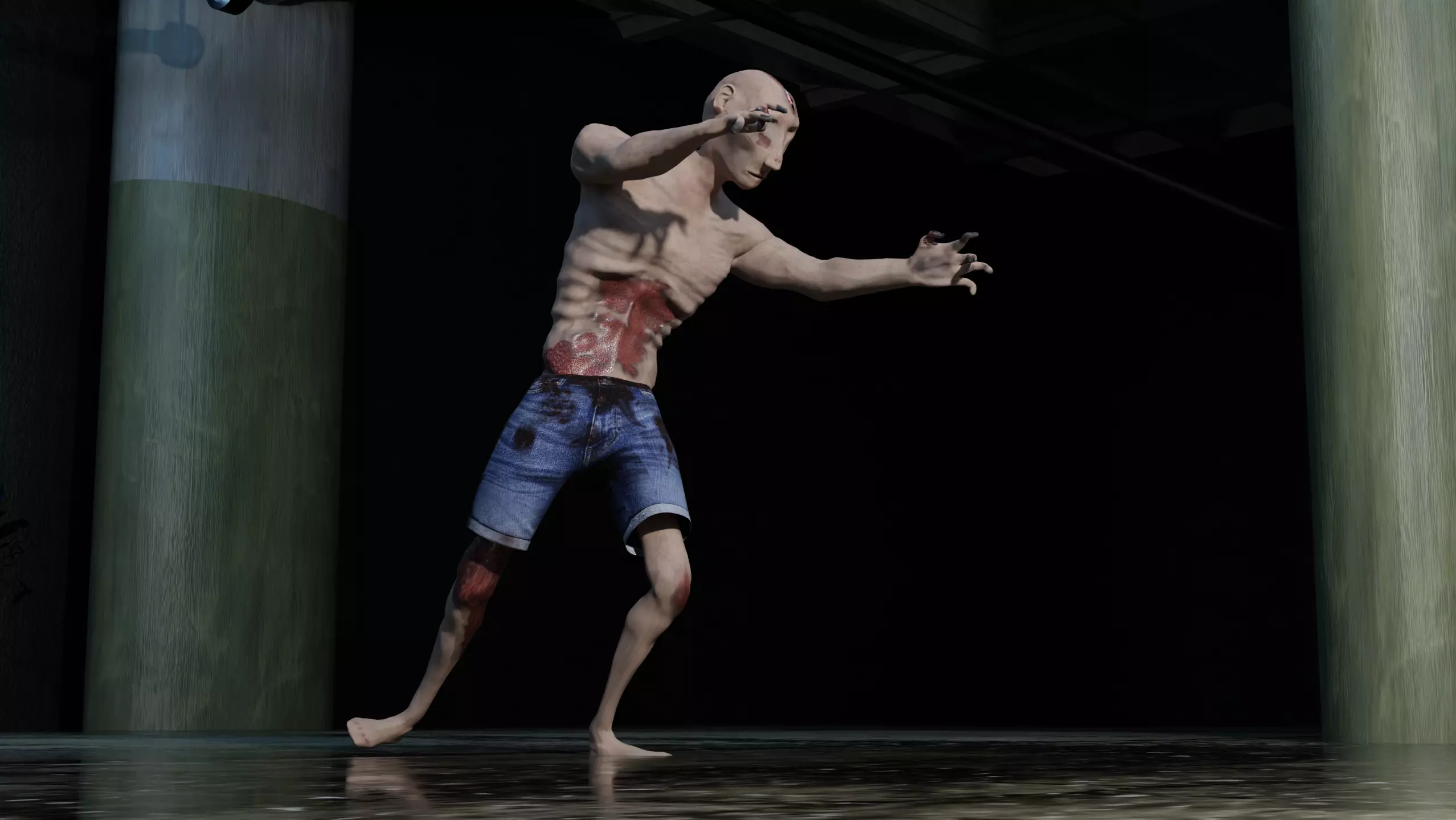 Realistic Zombie Game Ready And Animated 3D Model Low-poly 3D model_10