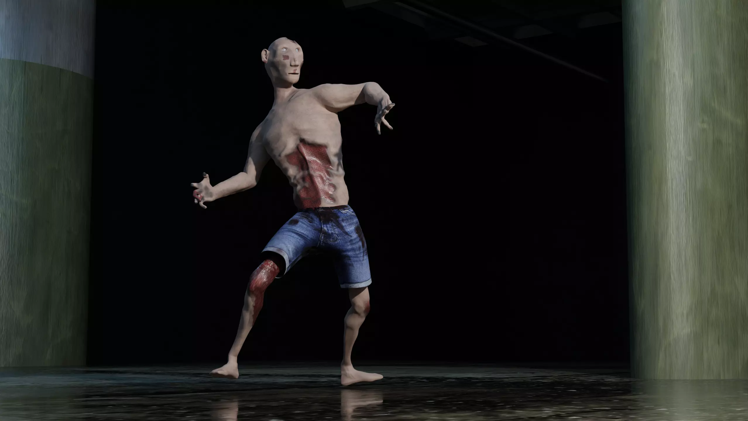 Realistic Zombie Game Ready And Animated 3D Model Low-poly 3D model_7