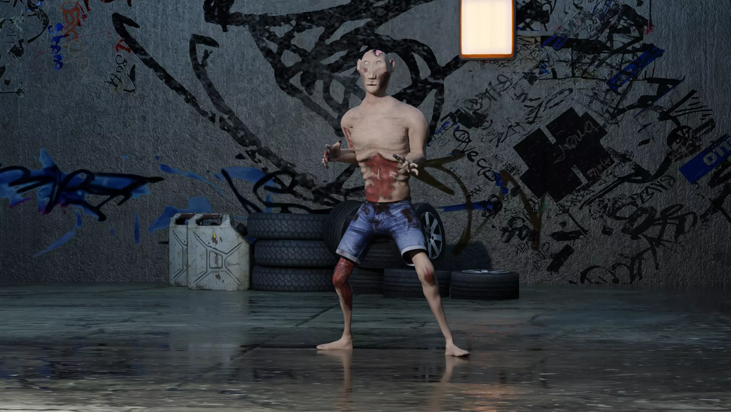 Realistic Zombie Game Ready And Animated 3D Model Low-poly 3D model_6