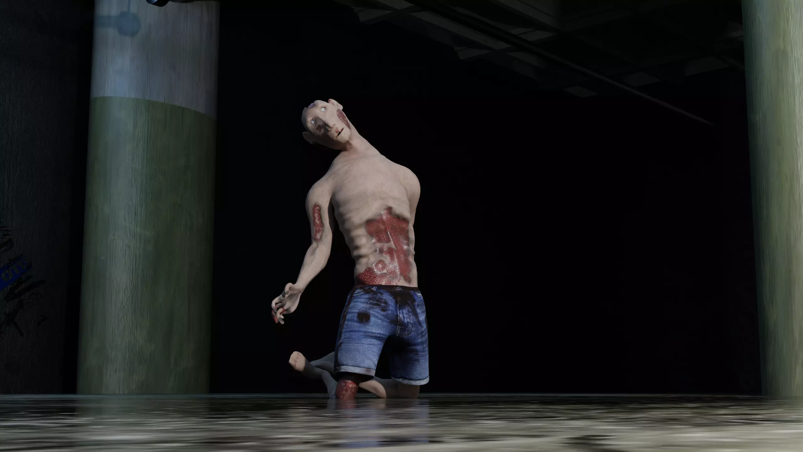 Realistic Zombie Game Ready And Animated 3D Model Low-poly 3D model_12