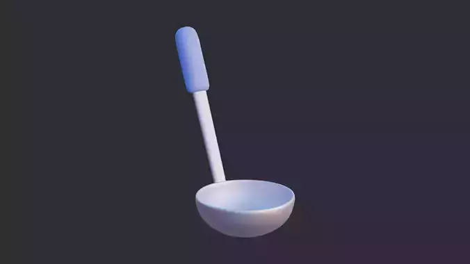 Low Poly Soup Spoon