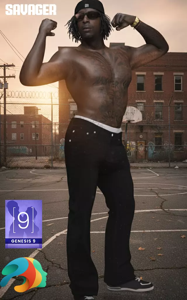 Savager Full Character Morph for Genesis 9 3D model