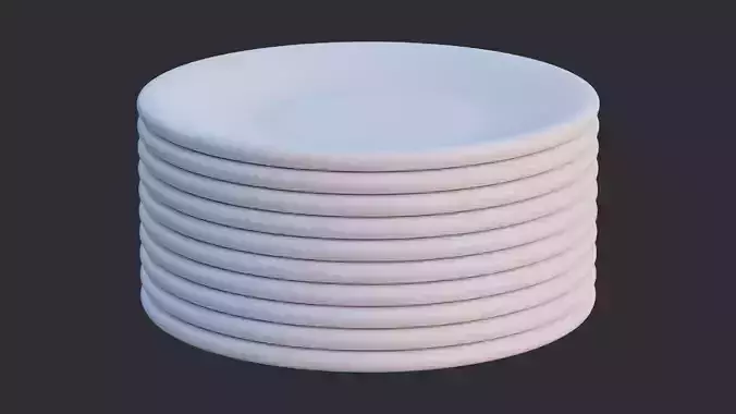 Low Poly Stack Of Plates