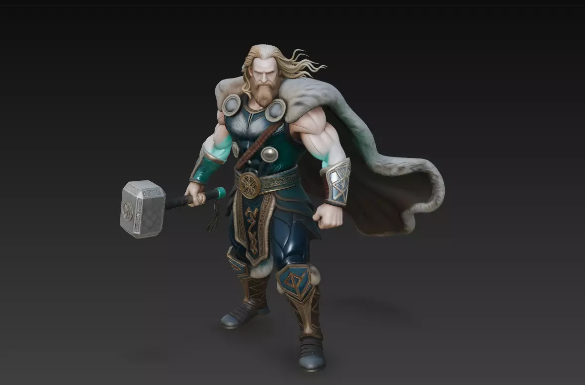Thor - Norse God of Thunder 3D Model 3D print model