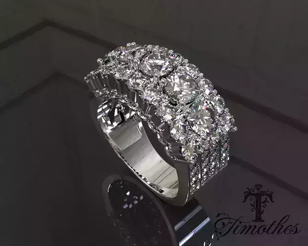 Timothes Diamond Ring 3D JewelryModel Printable 3D FR2