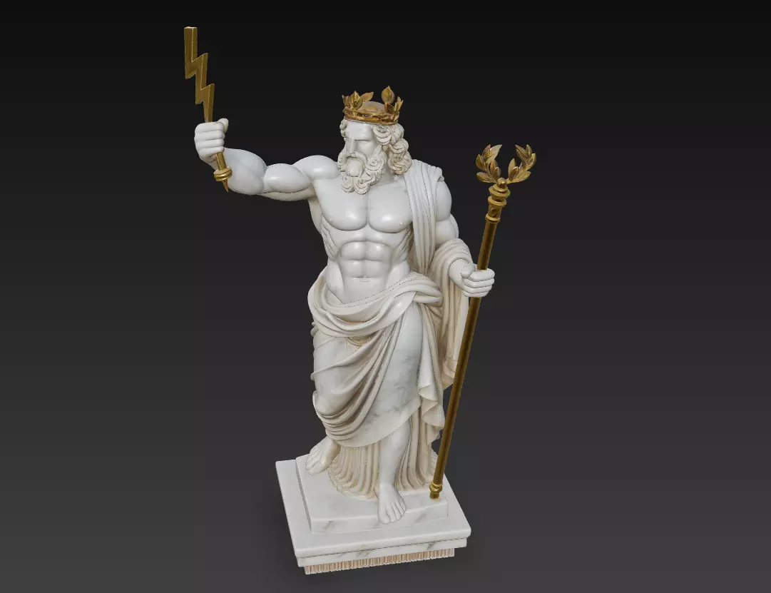 Zeus - God of Thunder and Sky 3D Model 3D print model