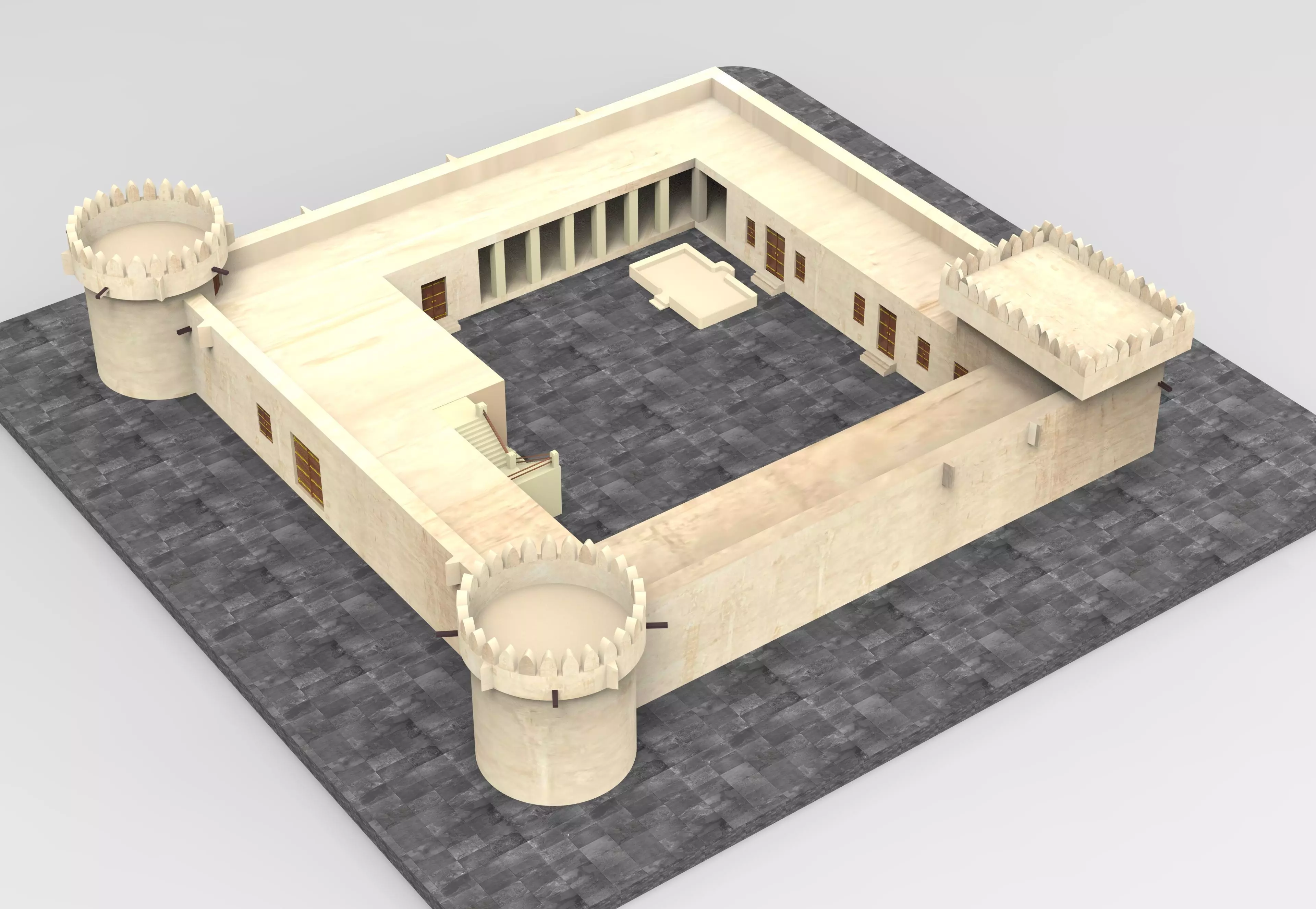 Al Koot Fort Qatar 3d Model  3D print model_12