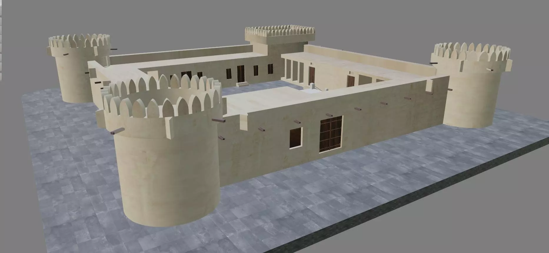 Al Koot Fort Qatar 3d Model  3D print model_9