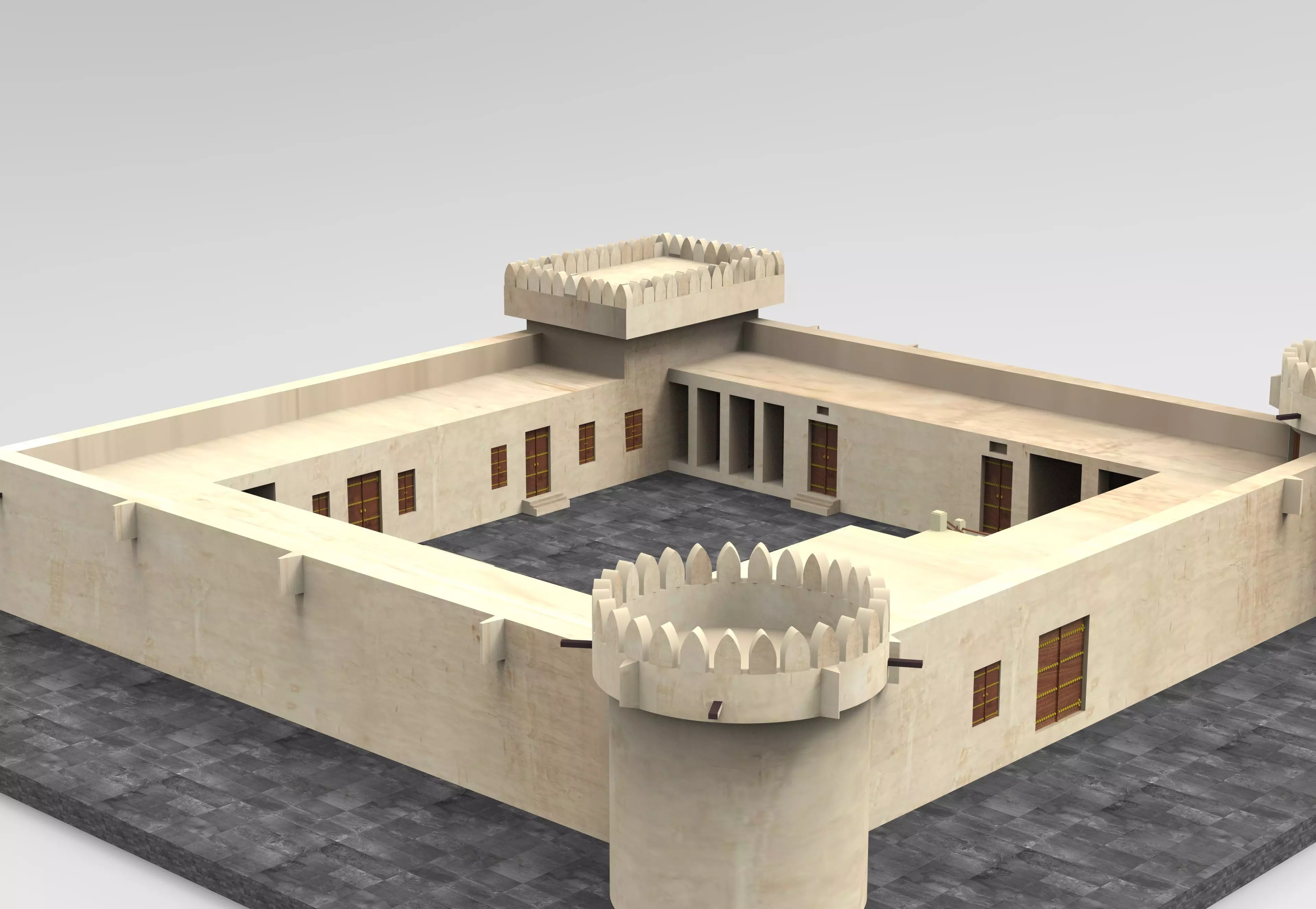 Al Koot Fort Qatar 3d Model  3D print model_4