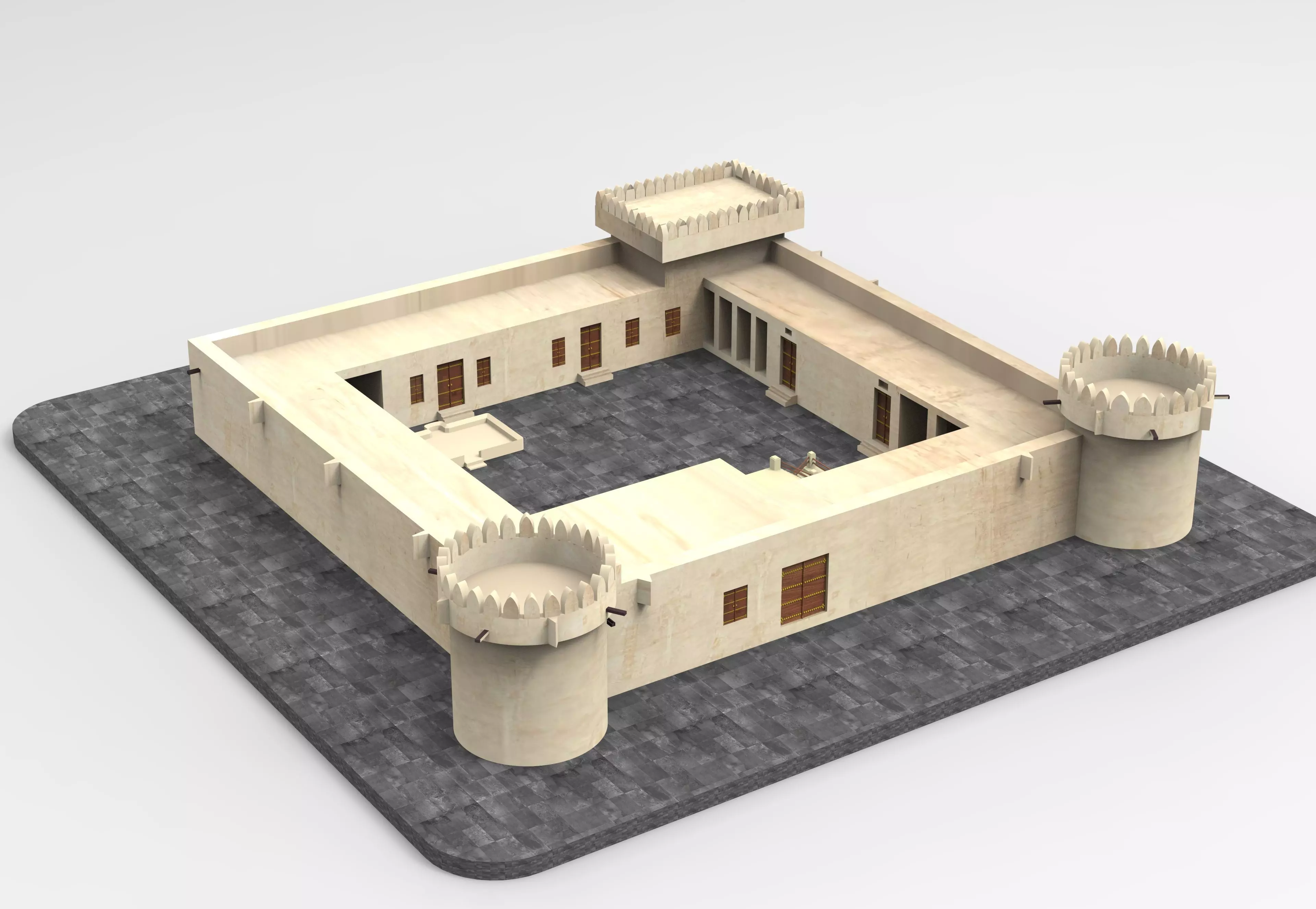 Al Koot Fort Qatar 3d Model  3D print model_10