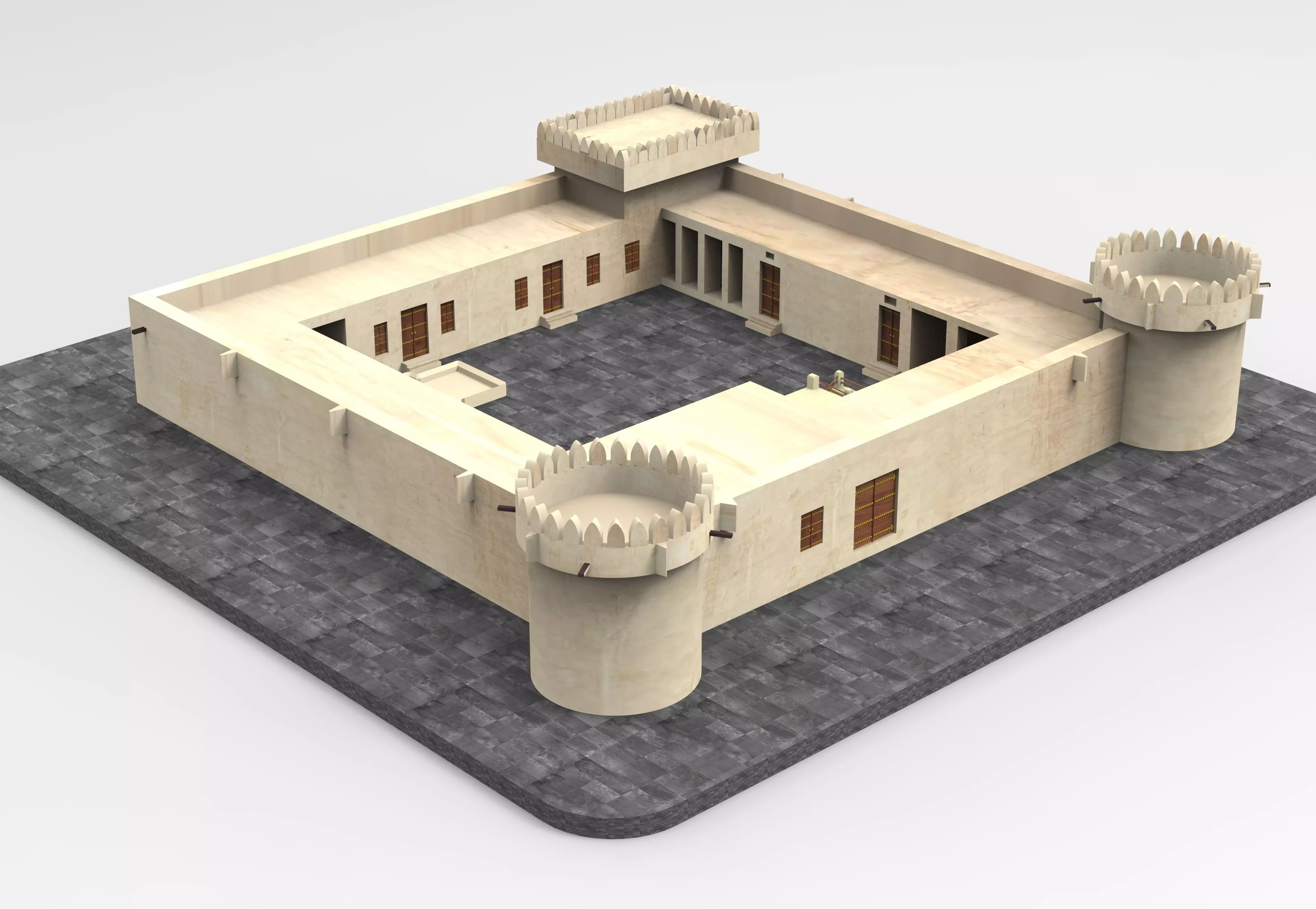 Al Koot Fort Qatar 3d Model  3D print model_0